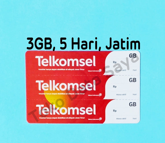 Voucher Kuota Data Telkomsel 3GB, 5 Hari JATIM