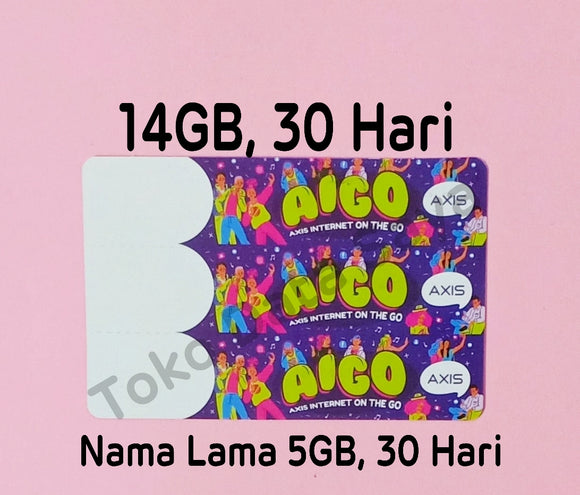 Voucher Kuota Data Axis Aigo 14Gb, 30 Hari