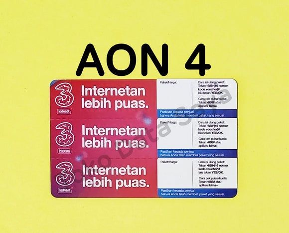 Voucher Kuota Data 3 / Three / Tri AON 4