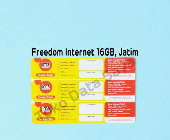 Voucher Kuota Data Indosat Freedom Internet 20GB, Jatim (NEW kUOTA)