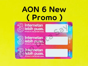 Voucher Kuota Data 3 / Three / Tri AON 6 ( Promo ) NEW total (8GB)