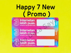 Voucher Kuota Data 3 / Three / Tri Happy 7GB ( Promo ) NEW total (9GB)